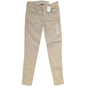 American Eagle Pants Tan Khaki Jegging Super Stretch Womens Size 00 X-Short NEW
